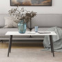 Стіл журнальний Монтана Ferrum-decor 45x100x50 Чорний метал ДСП Білий 16 мм (FRD-106717) - фото 1