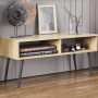 Тумба під ТВ Невада Ferrum-decor 45x100x38 Чорний метал ДСП Дуб Сонома 16 мм (FRD-106722) - фото 1