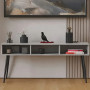 Тумба под телевизор Кентуки Ferrum-decor 45x139x38 Черный металл ДСП Бетон 16 мм (FRD-106727) - фото 1