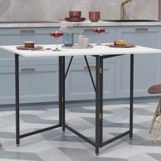 Стіл трансформер книжка Вуді Ferrum-decor 75x130x90 Чорний метал ДСП Білий 16 мм (FRD-106749)
