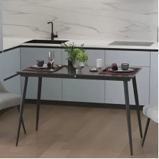 Стол кухонный раскладной Данди на конусных ногах Ferrum-decor 75x120 160)x60 Черный металл ДСП Сосна Кембра 16 мм (FRD-106770)