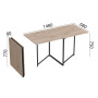 Стіл трансформер книга Панама Ferrum-decor 75x148x68 Чорний метал ДСП Дуб Сан-Марино 16 мм (FRD-106830) - фото 6