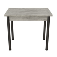 Обеденный стол-трансформер раскладной Берта Ferrum-decor 750x1200x900 Черный металл ДСП Бетон 16 мм (FRD-105177)