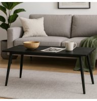 Стол журнальный Монтана Ferrum-decor 45x100x50 Черный металл ДСП Сосна Кембра 16 мм (FRD-106712)