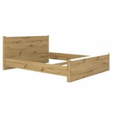 Кровать двуспальная (без основания под матрас) Гербор Рутения LOZ160 160x200 см Дуб артизан/Нимфея альба (белый) (GRB-1189)