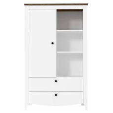 Пенал-вітрина Гербор Каріна KOM1D2S Німфея альба (білий)/Дуб сонома трюфель (GRB-1354)