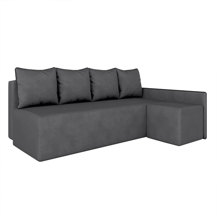 Угловой диван ортопедический iSmart MORRO Maxi еврокнижка 205x149 см (матрас Silver) графит Laura 15 (ISM-051361)