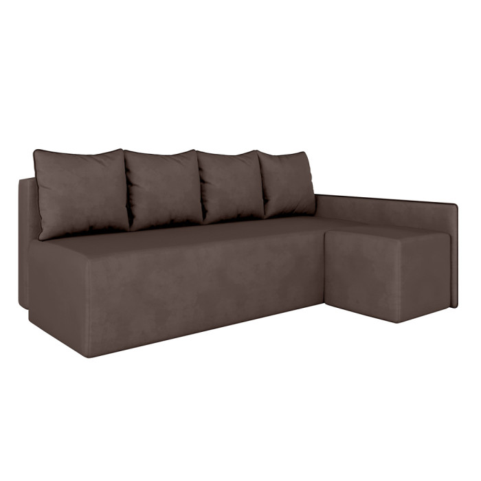 Угловой диван ортопедический iSmart MORRO Maxi еврокнижка 205x149 см (матрас Silver) темно-коричневый Laura 8 (ISM-051365)