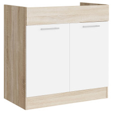 Кухонний модуль під мийку Еверест Еко 800 дуб сонома/німфея альба (білий) (без стільниці) 80х46х82 см (EVR-071037)