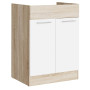 Кухонний модуль під мийку Еверест Еко 600 дуб сонома/німфея альба (білий) (без стільниці) 60х46х82 см (EVR-071040) - фото 1