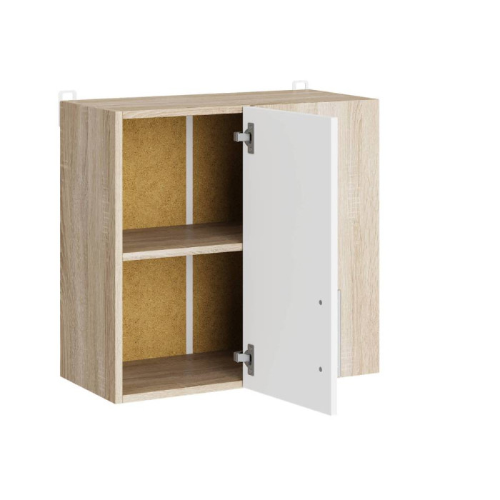 Кухонный модуль верхний угловой Эверест Эко 600 дуб сонома/нимфея альба (белый) 60х30х58 см (EVR-071035)