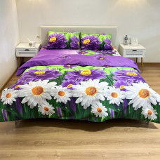 Комплект постельного белья Поликотон LeLIT P-0115 Фиолетовый Семейный (LLT-111237)