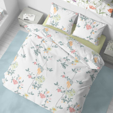 Постільна білизна LeLIT, Поплін, Зелений з Білим, Двоспальний, L-2043