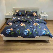 Постільна білизна LeLIT, Полікотон, Темно-Синій, Сімейний, P-0121