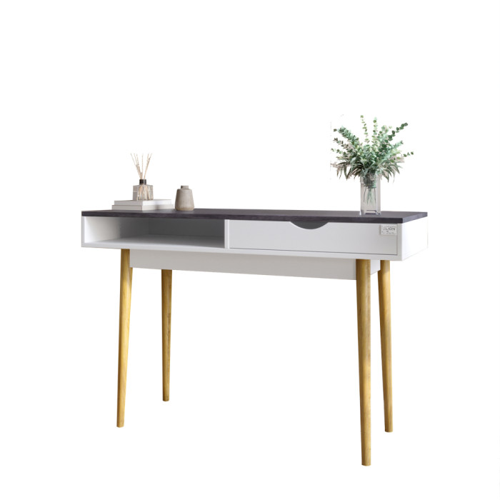 Письмовий стіл LION Сканді-1 Німфея Альба (білий)/Бетон темний (LION-041191)