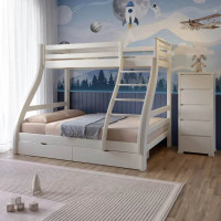 Двухъярусная детская кровать Mebigrand Аляска Айвори 120-80х190 см с ящиками (MBG-2253)