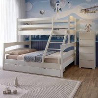 Двоярусне дитяче ліжко Mebigrand Чикаго Айворі 160-90х190 см з ящиками (MBG-2233)