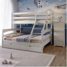 Двоярусне дитяче ліжко Mebigrand Чикаго Айворі 120-70х190 см з ящиками (MBG-2229)