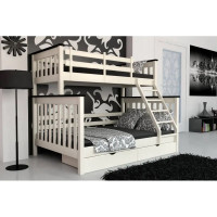 Двоярусне дитяче ліжко Mebigrand Скандинавія Айворі/Венге 120-80х190 см з ящиками (MBG-2249)