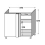 Кухонний модуль кутовий Оптіма Низ Н89-845 Білий/Графіт (без стільниці) (EVR-074552) - фото 4