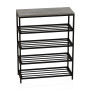 Полиця для взуття Слайм 4 Ferrum-decor 820x630x260 Чорний метал ДСП Бетон 16 мм (FRD-106840) - фото 6