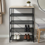 Полиця для взуття Слайм 4 Ferrum-decor 820x630x260 Чорний метал ДСП Бетон 16 мм (FRD-106840) - фото 1