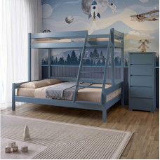 Двоярусне дитяче ліжко Mebigrand Атланта Сіро-синій (S7010R90B) 120-80х190 см (MBG-15434)
