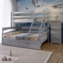 Двухъярусная детская кровать Mebigrand Чикаго Светло-серый (RAL7040) 160-90х190 см с ящиками (MBG-15666) - фото 1