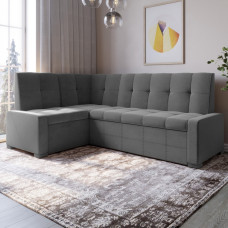 Кухонный мягкий уголок (без спального места) LION Атлант Donna Likght 18 (серый) велюр (серый) (LION-041546)