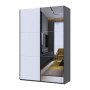 Шкаф купе Doros G-Caiser Антрацит/Белый 1 ДСП / 1 Зеркало / 3 части 160х60х240 (42005415) (DRS-012248) - фото 3