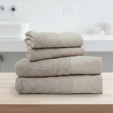 Набір рушників на Терри Lelit 2 шт Бахрома Светло-серый 50/90 и 70/140 (LLT-111461)
