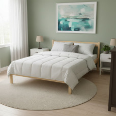 Двуспальная деревянная кровать Mebigrand MG01 Прозрачный лак 160х200 см (MBG-21876)