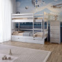 Двухъярусная детская кровать Mebigrand Бай-Бай Белый (RAL9003) 70х200 см с ящиками (MBG-15449) - фото 1