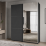 Шкаф купе Doros G-Caiser Антрацит/Антрацит 1 ДСП / 1 Зеркало / 3 части 160х60х240 (42005411) (DRS-012244) - фото 1