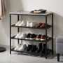 Полиця для взуття Слайм 3 Ferrum-decor 635x630x260 Чорний метал ДСП Бетон 16 мм (FRD-106838) - фото 1