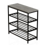 Полиця для взуття Слайм 3 Ferrum-decor 635x630x260 Чорний метал ДСП Бетон 16 мм (FRD-106838) - фото 3
