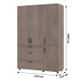 Шафа для одягу Doros Торн Сірий 3 ДСП/3Ш (полиці) 135х51.6х200 (DRS-012064) - фото 9
