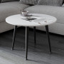 Журнальний круглий стіл OPTIMA 2 ніжки конусні Ferrum-decor 450x670x670 Чорний метал ДСП Білий 16 мм (FRD-107472) - фото 1