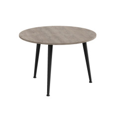 Журнальний круглий стіл OPTIMA 1 ніжки конусні Ferrum-decor 450x670x670 Чорний метал Дуб Кремона Канолло 16 мм (FRD-107532)