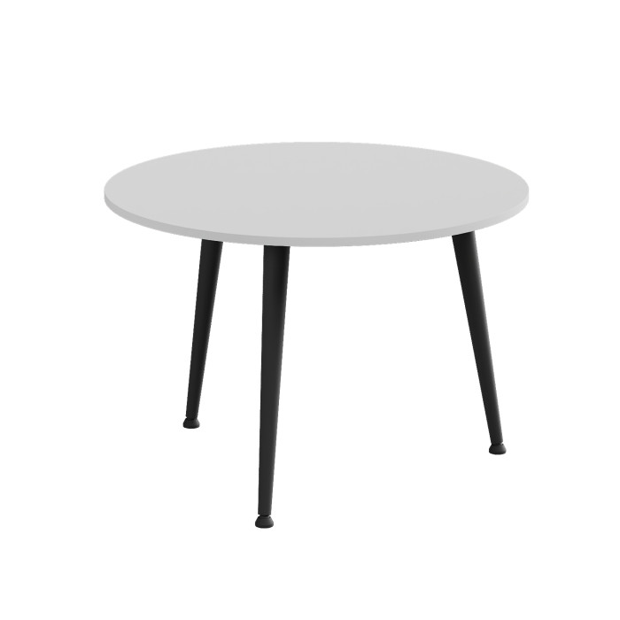 Журнальний круглий стіл OPTIMA 1 ніжки конусні Ferrum-decor 450x670x670 Чорний метал ДСП Білий 16 мм (FRD-107462)
