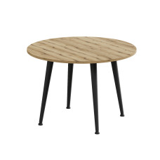 Журнальний круглий стіл OPTIMA 2 ніжки конусні Ferrum-decor 450x670x670 Чорний метал ДСП Дуб Евок Прибережний 16 мм (FRD-107552)