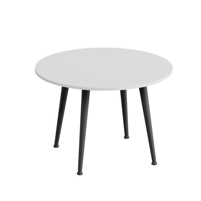 Журнальний круглий стіл OPTIMA 2 ніжки конусні Ferrum-decor 450x670x670 Чорний метал ДСП Білий 16 мм (FRD-107472)
