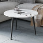 Журнальний круглий стіл OPTIMA 1 ніжки конусні Ferrum-decor 450x670x670 Чорний метал ДСП Білий 16 мм (FRD-107462) - фото 1