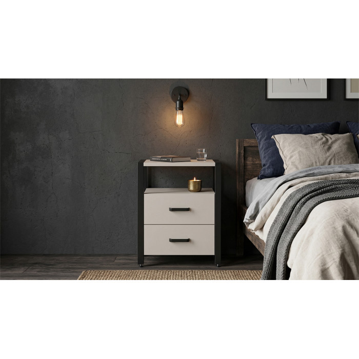 Тумба універсальна Ferrum-decor Вів'єн 2/2 50x41x40 чорний ДСП Кашемір 16 мм (FRD-107762)