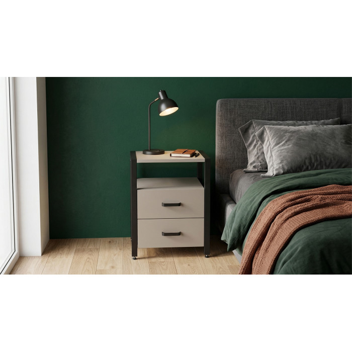 Тумба універсальна Ferrum-decor Вів'єн 2/2 50x41x40 чорний ДСП Кашемір 16 мм (FRD-107762)