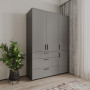 Шкаф для одежды Doros Торн Антрацит 3 ДСП/3Ш (полки) 135х51.6х200 (DRS-012084) - фото 5