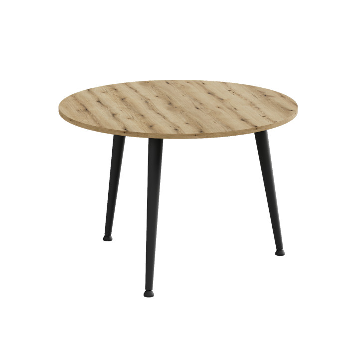 Журнальний круглий стіл OPTIMA 1 ніжки конусні Ferrum-decor 450x670x670 Чорний метал ДСП Дуб Евок Прибережний 16 мм (FRD-107533)