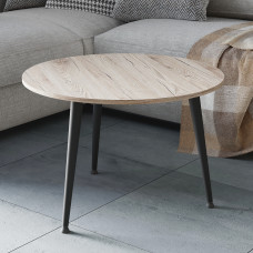 Журнальний круглий стіл OPTIMA 1 ніжки конусні Ferrum-decor 450x670x670 Чорний метал ДСП Дуб Сан-Марино 16 мм (FRD-107463)