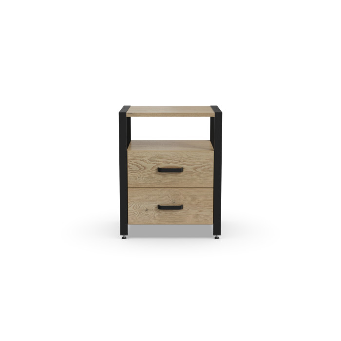 Тумба універсальна Ferrum-decor Вів'єн 2/2 50x41x40 чорний ДСП Дуб Кремона Торро 16 мм (FRD-107763)
