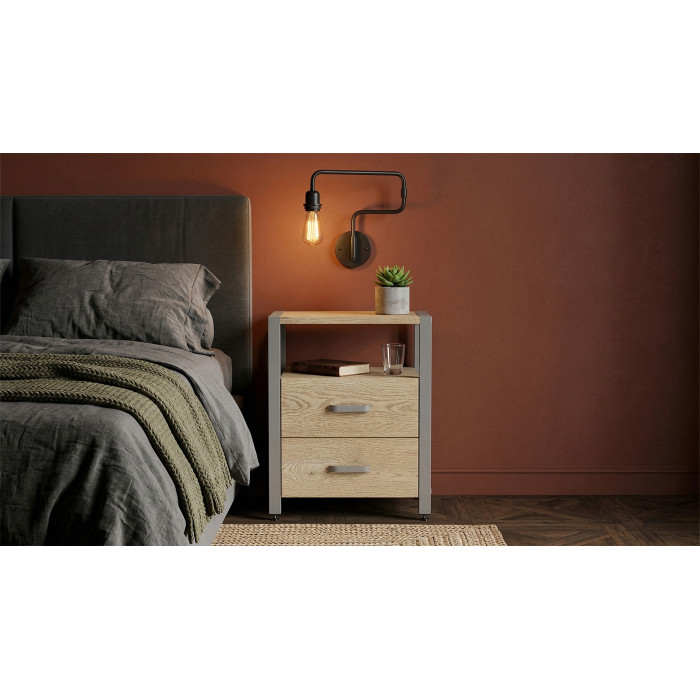 Тумба універсальна Ferrum-decor Вів'єн 2/2 50x41x40 сірий ДСП Дуб Кремона Торро 16 мм (FRD-107773)